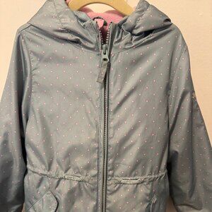 OshKosh polka dot rain/winter jacket with insert Size 4T